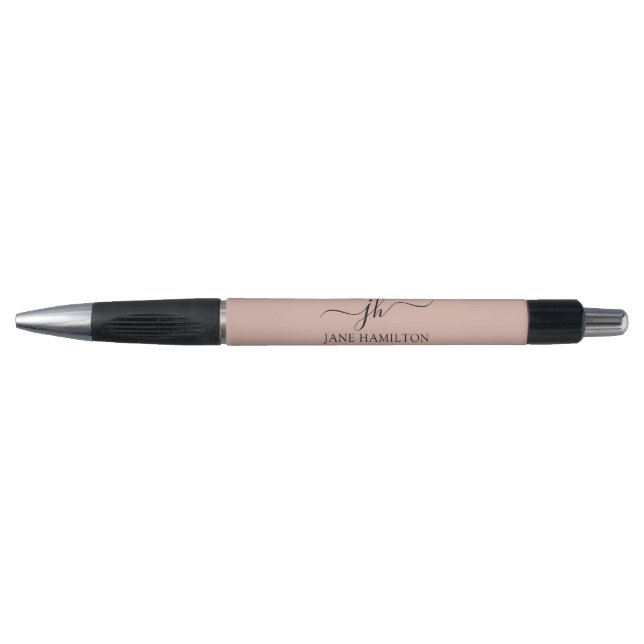 Élégant monogramme Nom initial du script stylo (Devant)
