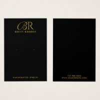 Élégant Monogramme Or Black Earring Carte d'affich