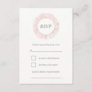 Élégant monogramme or rose RSVP carte