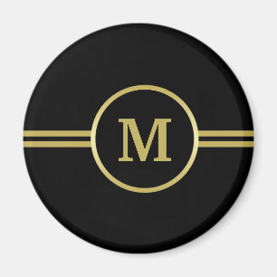 Élégant Monogramme or sur aimant noir