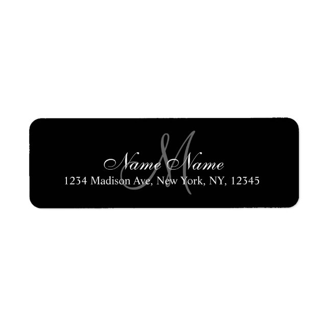 Élégant Monogramme personnalisé Étiquettes d'adres (Devant)