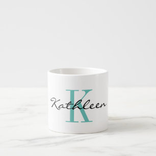 Élégant monogramme personnalisé petite tasse expre