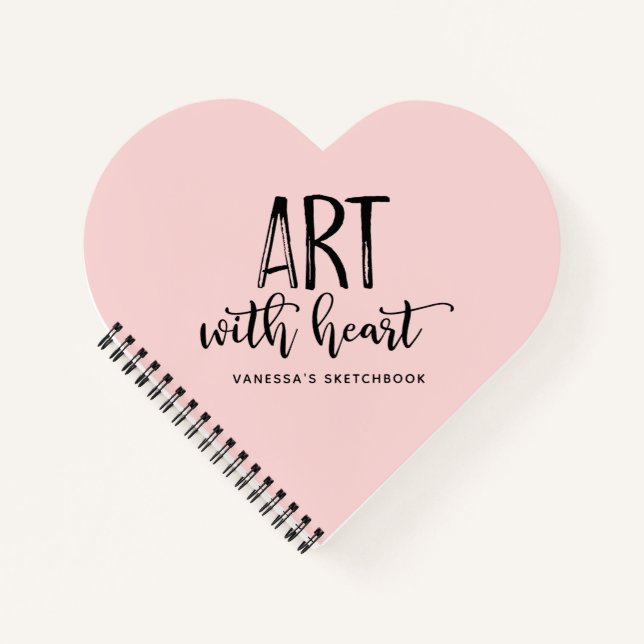 Élégant Monogramme rose Carnet de carnet de croqui (Devant)