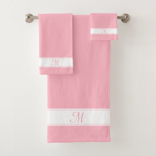 Élégant Monogramme sur Fleur de Cerisier rose & bl (En situation)