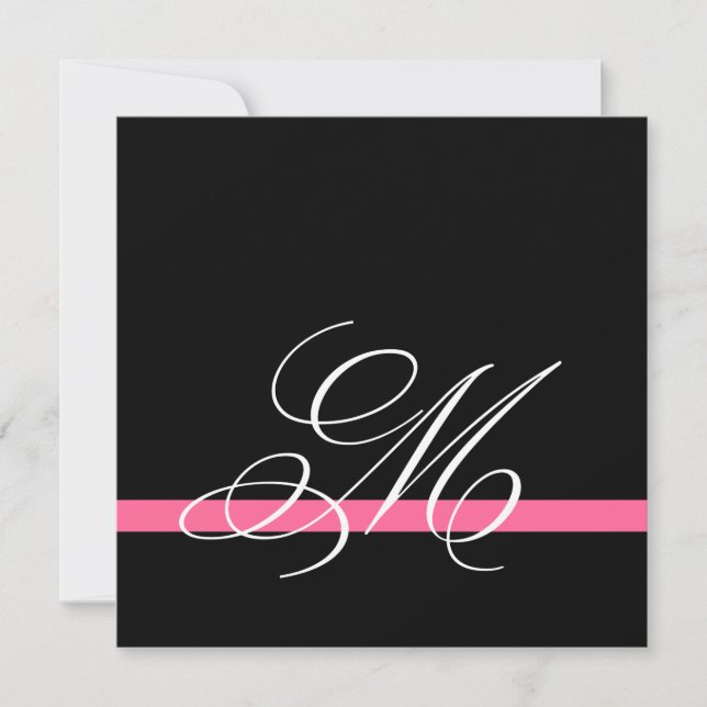Élégant Monogramme Swirl Invitations de mariage (Devant)