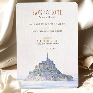 Elegant Mont Saint-Michel Rett-the-Date Einladung