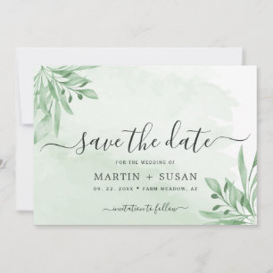 Elegant Moody Eucalyptus Verlasse Grüne Hochzeit Save The Date