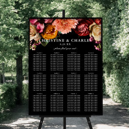 Elegant + Moody Floral Wedding Chart Poster