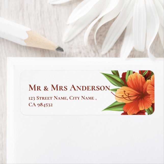 Elegant Moody Orange Floral Wedding Address (Insitu)