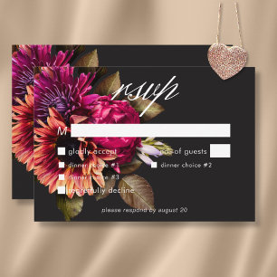 Elegant Moody Vibranly RSVP Karte