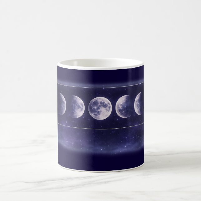 Elegant Moon Phases Galaxy Pattern Coffee Mug (Centre)