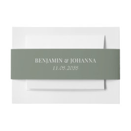 Elegant Moss Green Wedding Custom Einladungsbanderole