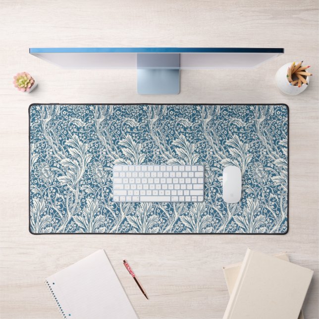 Elégant Motif bleu et gris Acanthus (Bureau 1)