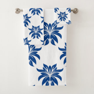 Elégant motif bleu floral