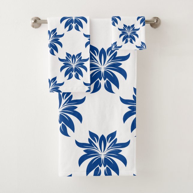 Elégant motif bleu floral (En situation)