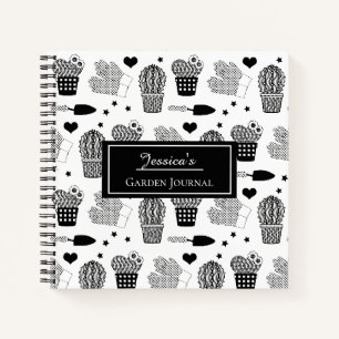 Elégant Motif Cactus Personnalisé Journal de Jardi