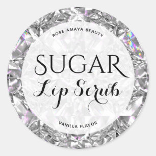 Élégant Motif de diamant Sugar Lip Scrub Étiquette