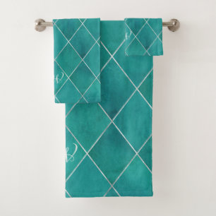 Elégant Motif de Jacquard en argent Aqua Green Lux