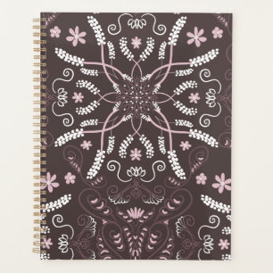 Élégant Motif de mandala botanique foncé