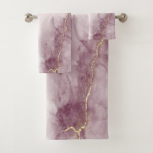 Élégant Motif de veine en marbre rose or