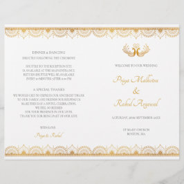 Élégant Motif d'or programme de mariage indien
