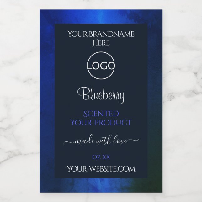 Élégant Motif en marbre bleu Étiquette de produit  (Étiquettes simples)
