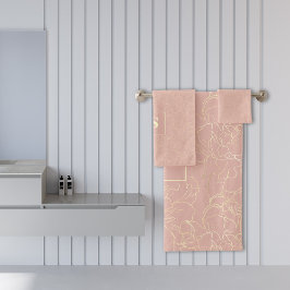 Élégant motif floral or crème brillante