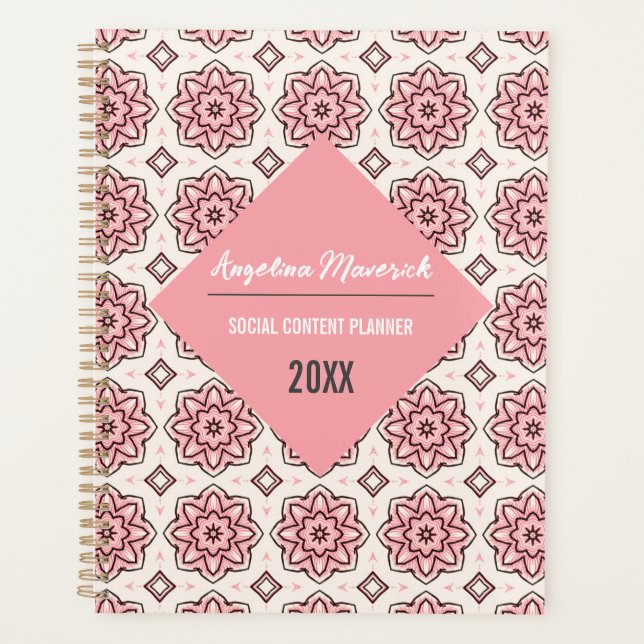 Élégant motif floral rose et noir (Devant)