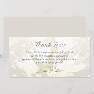 Elégant motif floral Sympathie Merci P carte 2