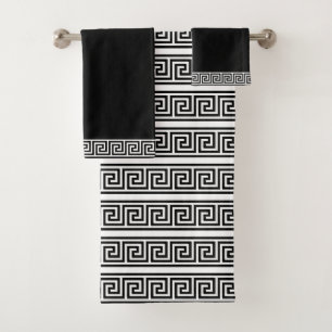 Élégant Motif grec noir et blanc