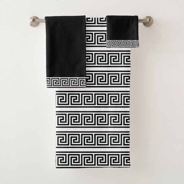 Élégant Motif grec noir et blanc (En situation)