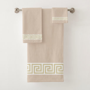 Elégant Motif grec sur Champagne Beige