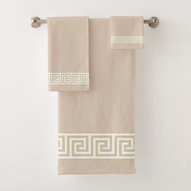 Elégant Motif grec sur Champagne Beige (En situation)
