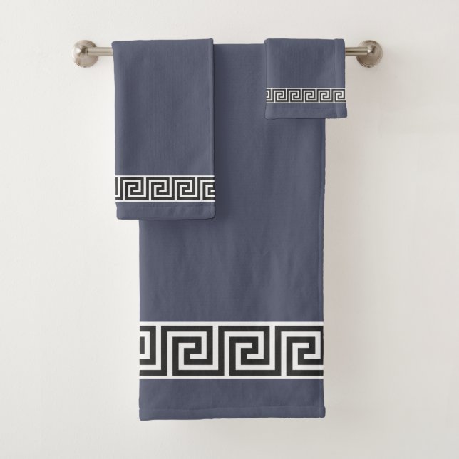 Élégant Motif grec sur gris et blanc (En situation)