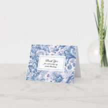 Elégant Motif Merci Toile Bleu Français