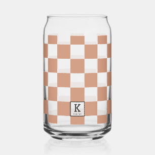 Élégant Motif Monogramme en terre cuite Check