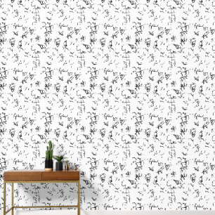 Élégant Motif noir sur mur Arrière - plan blanc
