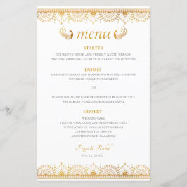 Elegant Motif or menu Mariage indien