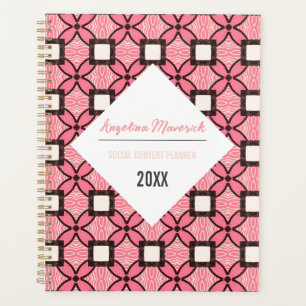 Élégant Motif rétro rose et noir