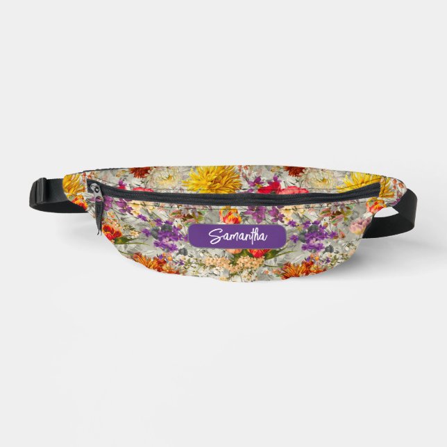 Élégant motif violet gris floral  (Recto)