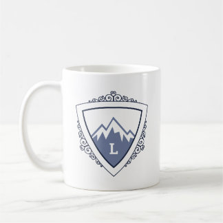 Elegant Mountain Crest Monogram Kaffeetasse