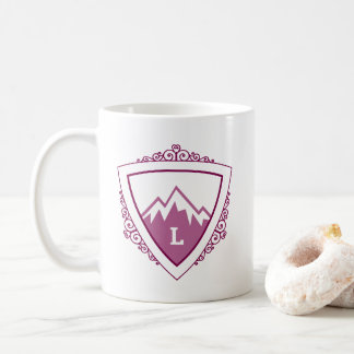 Elegant Mountain Crest Monogram Kaffeetasse