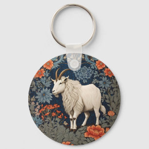 Elegant Mountain Goat William Morris Inspiriert Schlüsselanhänger