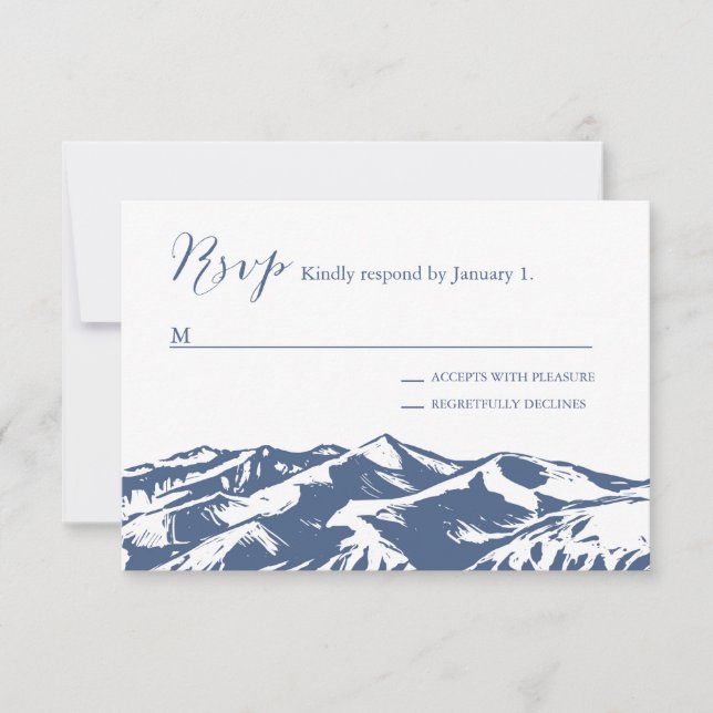 Elegant Mountain Wedding RSVP Karte (Vorderseite)