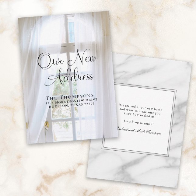 Elegant Moving Faire-part Nouvelle adresse (An elegant new address card available as printed or digital download.)