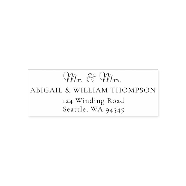 Elegant Mr. Classic Wedding Rücksendeadresse Permastempel (Design)