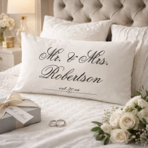 Elegant Mr. Mrs. Name est. yr. Hochzeitsakkissen