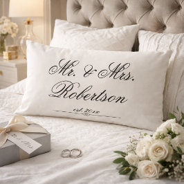 Elegant Mr. Mrs. Name est. yr. Hochzeitsakkissen Lendenkissen