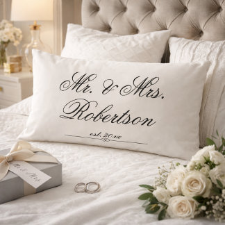 Elegant Mr. Mrs. Name est. yr. Hochzeitsakkissen Lendenkissen