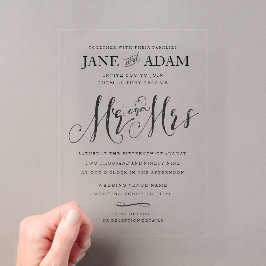 Elegant Mr. & Mrs. Typografy Wedding Einladung